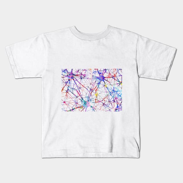 Brain cell anatomy Kids T-Shirt by RosaliArt